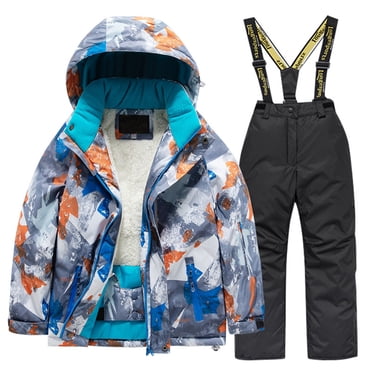 AJIWYH Vêtements pour Tout-Petit Garçon 5t, Ensemble Manteau de Ski Doublé pour Enfants et Pantalon d'Hiver Coupe-Vent pour Planche à Neige Imperméable Manteaux de Pluie Filles Garçons Combinaisons de Neige Chaudes Gris,12-14 Ans