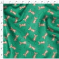 thumbnail image 4 of Soimoi Green Poly Georgette Fabric Footprints & Mouse Kids Printed Fabric 1 Yard 42 Inch Wide, 4 of 5