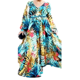 thumbnail image 1 of KEINXS Robe Maxi Bohème pour Femmes, Robe d'Été Tropicale à Fleurs, Manches Longues, Coupe Ample, Robe de Plage, 1 of 5