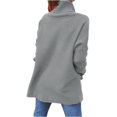thumbnail image 3 of KIHOUT Hauts pour Femmes Printemps Hiver Mode Décontractée Couleur Unie Fendu Tricoté Pull Manches Longues Col Roulé, 3 of 6