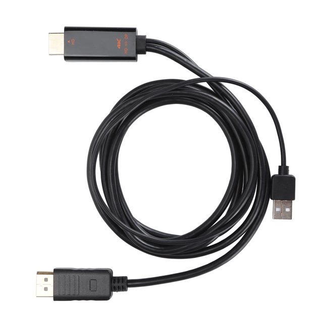 Interface Multimédia 4K HD pour Adaptateur de Port d'Affichage, Prise d'Alimentation USB et Jouer Interface Multimédia 4K HD pour Convertisseur de Port d'Affichage pour Ordinateurs Portables pour Ordinateurs de Bureau