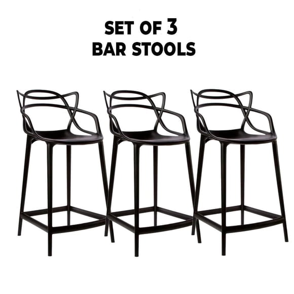 Heavenly Collection Plastic Counter Stool SET OF 3
