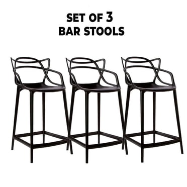 Heavenly Collection Plastic Counter Stool SET OF 3
