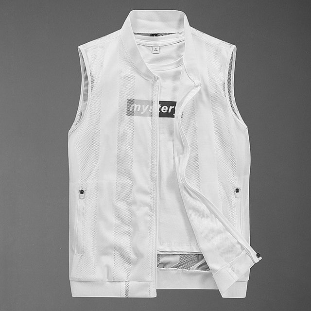 Lefu Hommes Maille Rapide-Sécher Gilet Respirant Multi-Poche Pêche Randonnée Veste Sans Manches