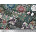 thumbnail image 2 of Soimoi Moss Georgette Fabric Ogee & Mandala Patchwork Fabric Prints by Yard 42 Inch Wide, 2 of 3