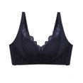 thumbnail image 4 of HVOBTTY Women's Push Up Wireless Bra, Fashion Women Solid Color Perspective Lace No Rims Fixed Cup Gathering Daily Bra Black, 38, 4 of 4