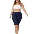 thumbnail image 2 of Plebaso Plus Size Womens Biker Shorts Knee Length Workout Yoga Shorts Elastic Waist Gym Running Shorts, 2 of 6