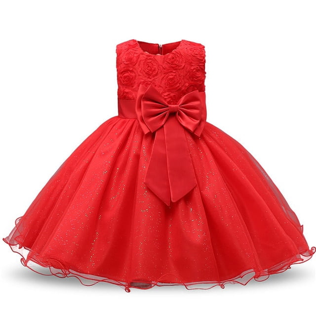 AAMILIFE Robe Sans Manches en Dentelle à Fleurs pour Fille, Style Tutu, Longueur Genou, Costume pour Enfants,