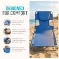 thumbnail image 4 of Ostrich The Original Chaise Beach Chair, Folding & Reclining Outdoor Lounger, Ocean Blue, 4 of 14