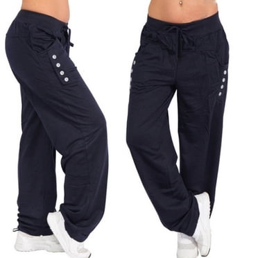 Fankiway Womens Plus Size Pants Clearance Womens Autumn Winter Wide Leg Yoga Sports Loose Casual Long Pants Trousers Womens Pants Clearance