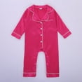 thumbnail image 2 of Combinaison Bébé Garçon Pyjama en Soie Boutons Manches Longues Satin, 2 of 7