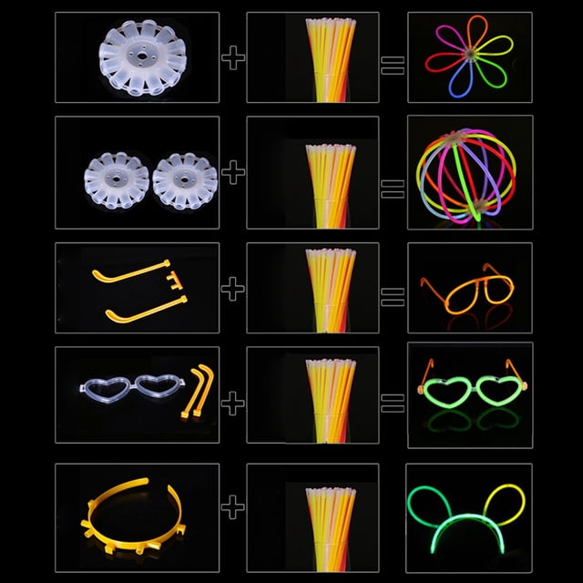 50 Pcs Disposable Party Fluorescence Light Sticks With Connectors For Event Festive Party Supplies Concert Decor