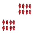 thumbnail image 1 of relayinert 8pieces Tree Decoration Eye-catching Pine Cone Decorations For Festive Red 2Set, 1 of 6