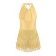 thumbnail image 2 of Ocealan Robe de Danse Latine Jazz pour Filles Enfants Costume de Danse Tango Rumba Samba Brillant Justaucorps à Franges Jaune 6, 2 of 5
