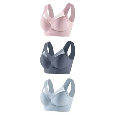 Erwazi Lot de 3 Soutiens-Gorge de Sport Confort pour Femmes Sans Coutures Sans Armatures Soutien-Gorge de Yoga Soutien-Gorge en Maille Respirant Entraînement Course sous-Vêtements