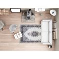 thumbnail image 2 of La Dole Rugs Navy Blue Beige Cream Silver Vintage Traditional Flat Pile Soft Area Rug Carpet Mat For Living Room Hallway Runner Outdoor Patio Sizes 5x7, 8x10, 7X9 feet inch inches ft, 2 of 5
