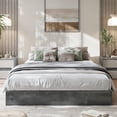 thumbnail image 2 of Modern Floor-Standing Platform Bed Frame, Wooden Bed Frame Without Headboard, Solid Wood Slat Foundation, No Box Spring Needed, Easy Assembly, for Bedroom, Dorm, Small Spaces, 2 of 5