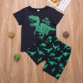 thumbnail image 2 of Faithtur Little Boy 2PCS Outfit Set Dinosaur Printed Top Short Loose Pants, 2 of 7