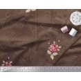 thumbnail image 2 of Soimoi Viscose Tissu Texture, Feuilles & Fleurs Roses Tissus Imprimés par Yard 42 Pouces de Large, 2 of 3