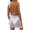 thumbnail image 5 of Fortune Women Mesh Mini Ruffle Skirts Cover Up Candy Color Bathing Skirt Beachwear Wrap, 5 of 5