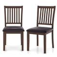 thumbnail image 1 of Costway Modern Dining Chair Set of 2 with Slanted High Backrest Wear-resistant PVC Leather, 1 of 9