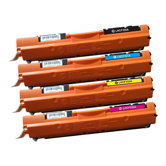L-ink Compatible HP 130A (CF350A, CF351A, CF352A, CF353A) Toner Cartridge Set (BK, C, M, Y)