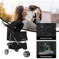 thumbnail image 3 of BestPet Nouvelle Poussette pour Animaux Noire Cage pour Chat et Chien Poussette à 3 Roues Transport Pliant de Voyage T13, 3 of 7