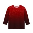 thumbnail image 3 of Posijego Garçons Filles T-Shirt à Manches 3/4 Imprimé Col Rond T-Shirts d'Été Hauts Décontractés pour Enfants, 3 of 4