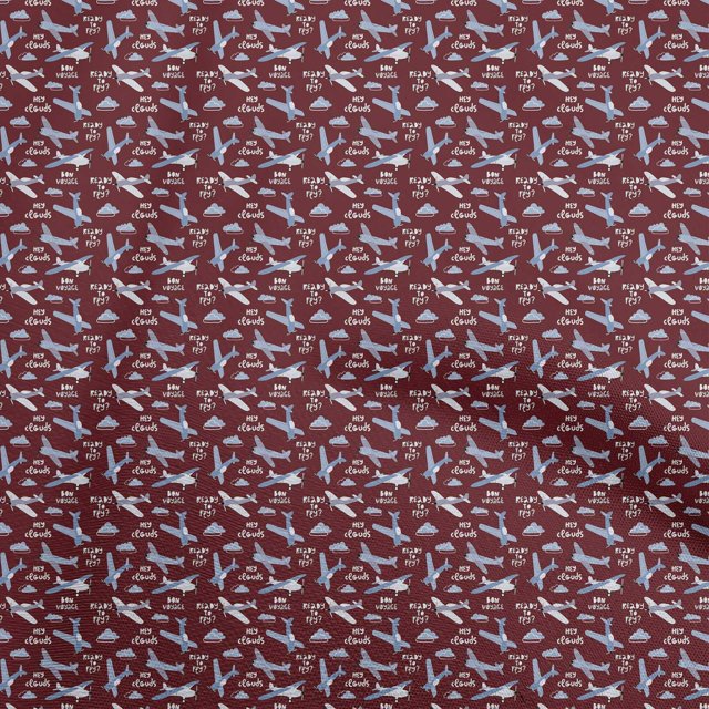 oneOone Cotton Poplin Twill Maroon Fabric Travel Craft Projects Decor Fabric Printed By The Yard 56 Inch Wide