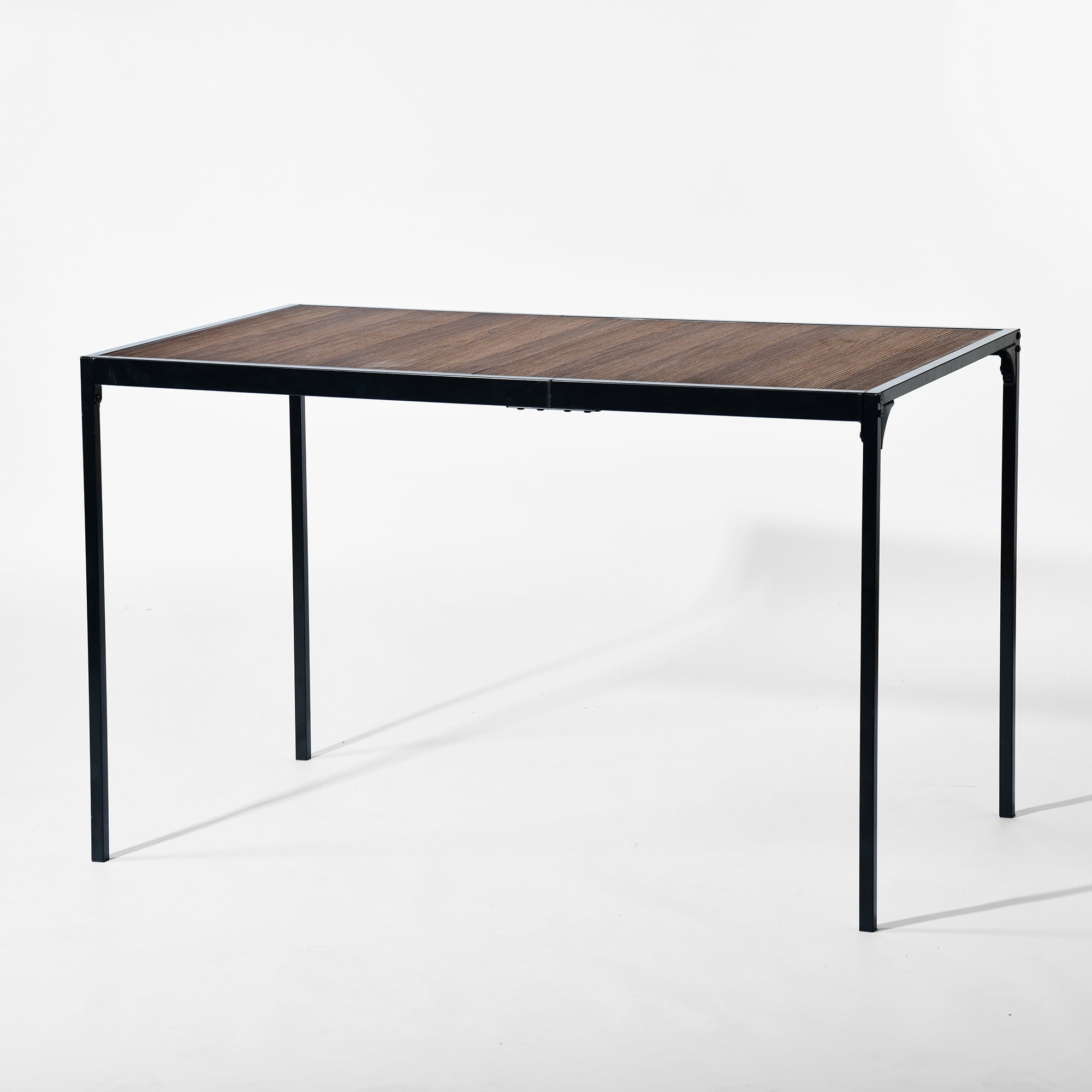 Homy Casa Modern Industrial Dining Table for 4, 47.2" Espresso Kitchen Table with Metal Legs
