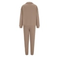 thumbnail image 3 of Timegard Ensemble de Survêtement 2 Pcs pour Femmes, Tenue à Demi-Glissière, Col en V, Chandail à Manches Longues, Pantalon de Survêtement à Bas Resserré, Ensembles d'Entraînement, 3 of 5