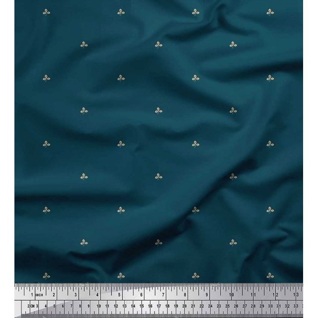 Soimoi Rayon Fabric Artistic Leaves Print Fabric by Yard 56 Inch Wide