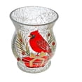 thumbnail image 1 of Bougeoir En Verre Craquelé (Cardinal Sur Boîte Cadeau), 1 of 3