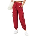 thumbnail image 2 of HAiming Womens Cargo Sweatpants Plus Size Wide Leg Drawstring Elastic Waisted Travel Casual Athletic Jogger Pants, 2 of 7