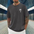thumbnail image 2 of T-shirts pour Hommes Imprimés Palmier Graphiques T-Shirts Décontractés Été Plage Hawaïenne Manches Courtes Col Rond, 2 of 4