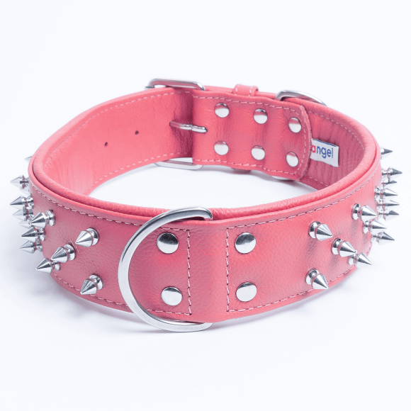 AMSTERDAM SPIKE Leather Dog Collar Multi- Row Spikes