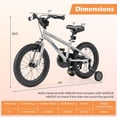 thumbnail image 3 of Costway 16-Inch Kid's Bike for 4-7 Years Old with Adjustable Saddle & Anti-slip Handlebar Silver, 3 of 10