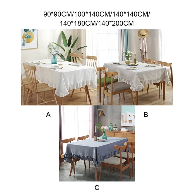 Baohd Durable And Easy To Wash Tablecloth With Vintage Style Rectangular Table Tablecloth Cotton Dining Tablecloth Table Cover white 140*140CM 1Set