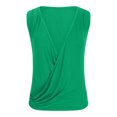 thumbnail image 3 of Timegard Camisoles pour Femmes Col en V Froncé devant Croisé Confortable Chic Décontracté Sans Manches Chemises Haut Blouse, 3 of 5
