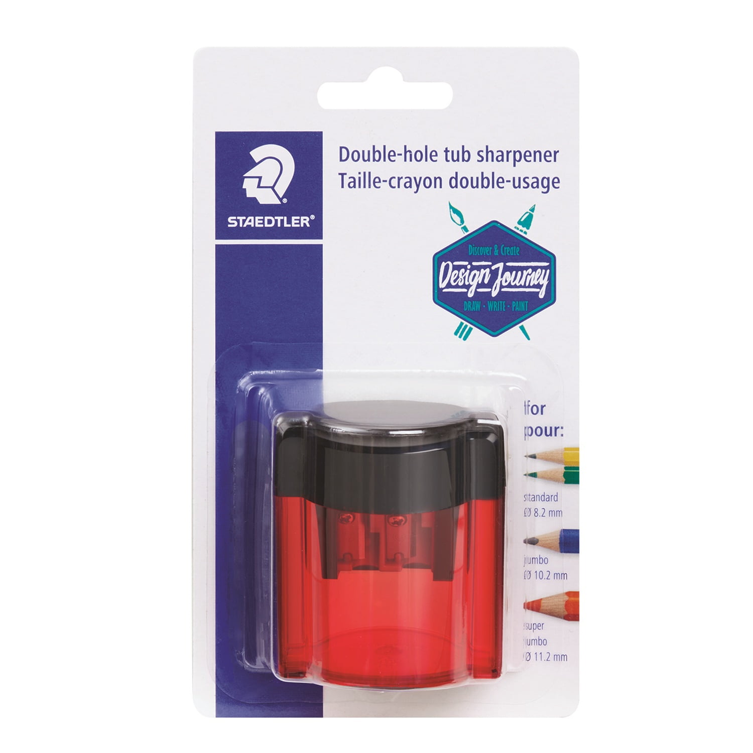 Staedtler Manual pencil Metal Sharpener - 2 Holes with Hinged Lid, 1pc