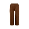 thumbnail image 4 of Timegard Womens Capri Pants Straight Leg Elastic Waisted Button Summer Casual Crop Pants with Pockets, 4 of 4