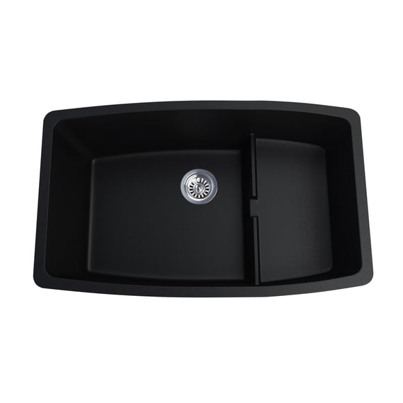 A&E Bath and Shower Hydrelia 30 In. Granite Double Bowl Kitchen Sink In Black