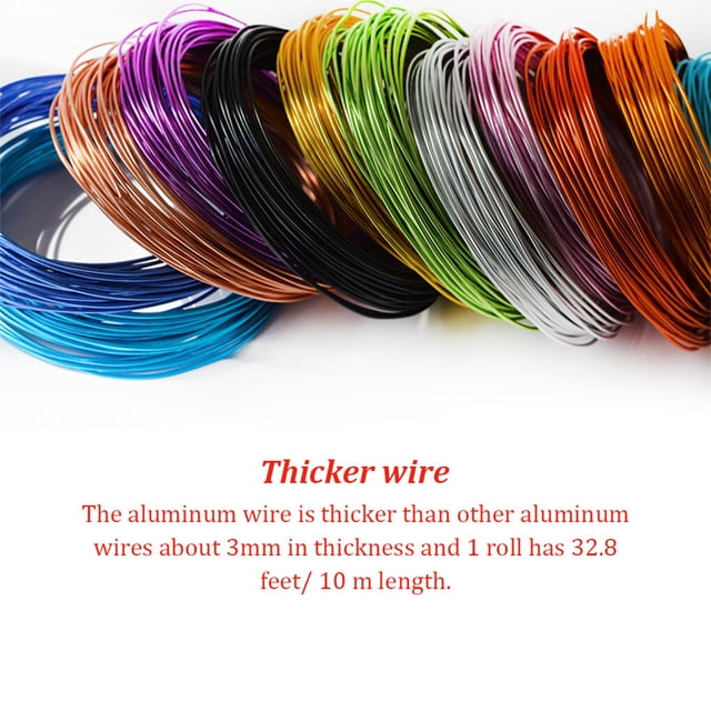 Aluminum Wire Thickness Bendable Wires Bike Easy to DIY Accessories Use Handy Installation Durability Rust-proof for Crafts DIY silver