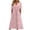 Pink, variant on CFLVAEK Summer Dress for Women Eyelet Notch V Neck Cutout Short Sleeve Shirt Dress A Line Long Dress With Pocket Casual Loose Fit Midi Dress