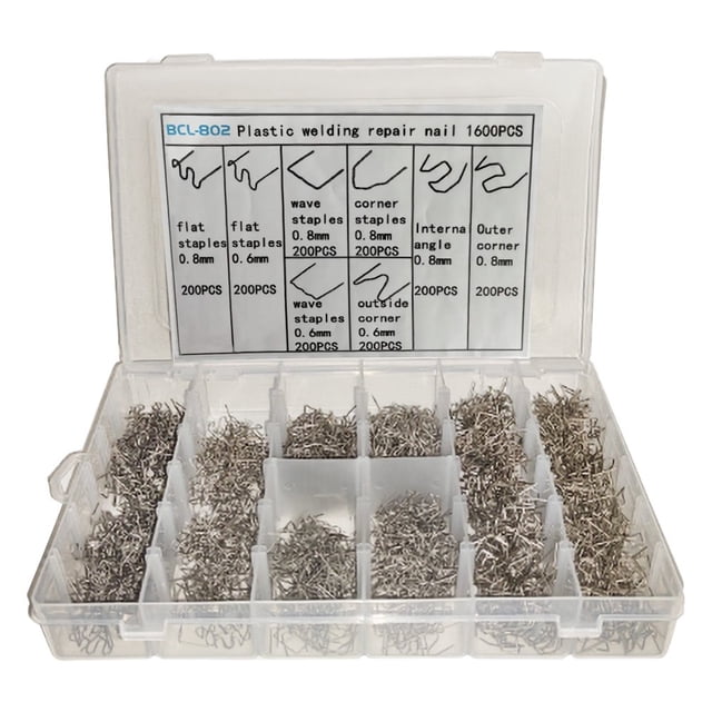 1600PCS Agrafes Chaudes Automatiques avec Boîte de Stockage pour Kit de Réparation de Soudage de Voiture