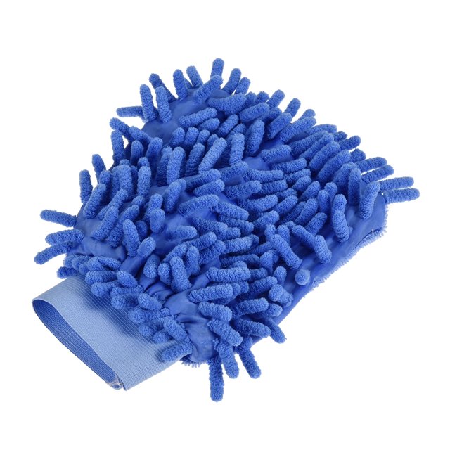 Unique Bargains Gants de Nettoyage Réutilisables Sans Rayures en Microfibre Chenille, Bleu