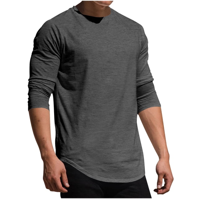 RXIRUCGD Haut Décontracté pour Hommes, Col Rond en Tricot, Faux Haut de Sport Décontracté, Manches Longues, Col Rond, Gris Foncé, Taille : 2TG