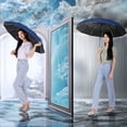 thumbnail image 1 of Large Folding Umbrella 60 Rib | Automatic Open Close | Reinforced Windproof Aluminum Frame | Sunshade & Rain Protection | Portable Blue, Sky Blue, Beige | 42" Diameter | Durable, Non-Slip Handle, 1 of 6