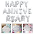thumbnail image 4 of Miangastore 16 Inch HAPPY ANNIVERSARY Letters Balloons Decorative Aluminum Film Balloons Set for Wedding Party (Silver), 4 of 8
