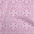 thumbnail image 1 of oneOone Georgette Viscose Pink Fabric Asian Block Floral Craft Projects Decor Fabric Printed By The Yard 42 Inch Wide, 1 of 4